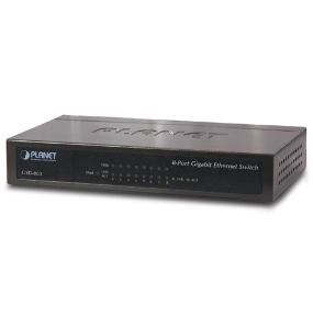 Коммутатор PLANET 8-Port 10/100/1000Mbps Gigabit Ethernet Switch (External Power) - Metal Case
