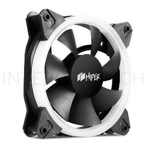 Вентилятор для корпуса Single ring, RGB fan HIPER HCF1251-03, 120*120*25mm (38.5CFM, 1200RPM, 3+4PIN)