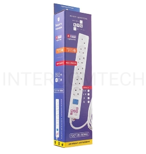 Сетевой фильтр Powercube SPG(5+1)-16B-1,9М-WHITE 1.9м (6 розеток) белый (коробка)