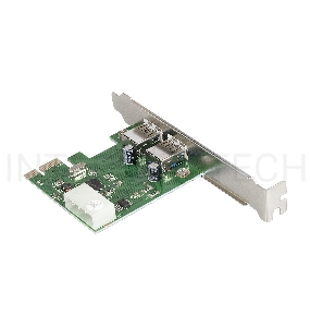 Контроллер ExeGate EXE-319 PCI-E 2.0, 2*USB3.0 ext, разъем доп.питания (OEM)