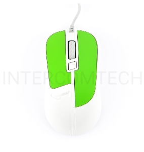 Мышь Gembird MOP-410-GRN, USB, зелёный, 3 кнопки+колесо кнопка, soft touch, 1600 DPI, кабель 1.5м