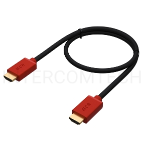 Кабель Greenconnect 1.5m HDMI версия 2.0, HDR 4:2:2, Ultra HD, 4K 60 fps 60Hz/5K*30Hz, 3D, AUDIO, 18.0 Гбит/с, 28/28 AWG, OD7.3mm, тройной экран, черный, красные коннекторы, GCR-HM451-1.5m Greenconnect Кабель 1.5m HDMI версия 2.0, HDR 4:2:2, Ultra HD, 4K 