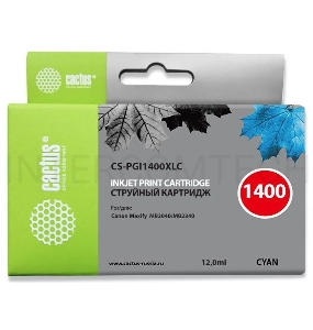 Картридж струйный Cactus CS-PGI1400XLC синий для Canon MB2050/MB2350/MB2040/MB2340 (11.5мл)