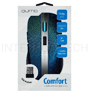 Мышь Qumo Office Comfort M18, беспроводная, аккумуляторная 600 mAH, кабель зарядки