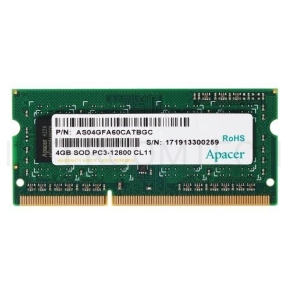 Модуль памяти Apacer SO-DIMM DDR3 4GB 1600MHz (PC3-12800) (Retail) (AS04GFA60CATBGC/DS.04G2K.KAM)