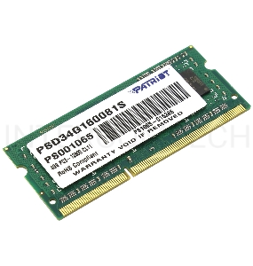 Память Patriot SL DDR3 4GB 1600MHz SO-DIMM PC12800 PSD34G1600L2S 1.35V CL11