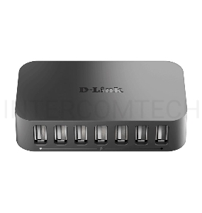 Концентраторы D-Link DUB-H7/E1A, 7-port USB 2.0 Hub.7 downstream USB type A (female) ports, 1 upstream USB type A (male), support Mac OS, Windows XP/Vista/7/8/10, Linux, support USB 1.1/2.0, fast charge mode.Powe