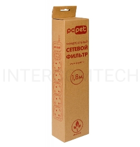 Сетевой фильтр PC Pet AP01006-E-GR 1.8м (5 розеток) серый