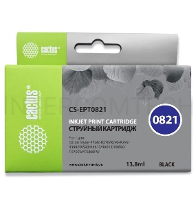 Картридж струйный Cactus CS-EPT0821 черный для Epson Stylus Photo R270/290/RX590 (11,4ml)