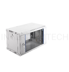 Шкаф настенный ЦМО ШРН-Э-6.350 6U 600x350мм пер.дв.стекл несъемные бок.пан. серый