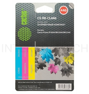 Заправочный набор Cactus CS-RK-CL446 многоцветный для Canon Pixma MG2440/MG2541 (3*30ml)
