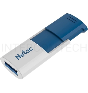 Флеш Диск Netac U182 Blue 64Gb <NT03U182N-064G-30BL>, USB3.0, сдвижной корпус, пластиковая бело-синяя