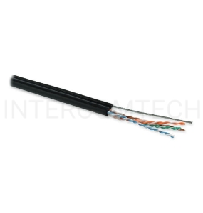 Кабель информационный Hyperline UUTP4-C5E-S24-2SW-OUT-PE-BK-500 кат.5е U/UTP не экранированный 4X2X24AWG PE внешний 500м черный