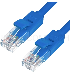 Патч-корд Greenconnect прямой 7.5m, UTP кат.5e, синий, позолоченные контакты, 24 AWG, литой, GCR-LNC01-7.5m, ethernet high speed 1 Гбит/с, RJ45, T568B Greenconnect Патч-корд прямой 7.5m, UTP кат.5e, синий, позолоченные контакты, 24 AWG, литой, GCR-LNC01-7