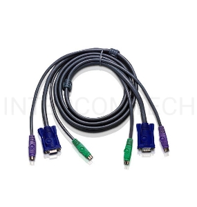 Переключатель ATEN 2L-1001P/C кабель/шнур, монитор+клавиатура+мышь CABLE HD15M/MD6M/MD6M-HD15F/M, 1.8M