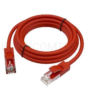 Патч-корд GCR прямой 35.0m UTP кат.5e, красный, позолоченные контакты, 24 AWG, литой, ethernet high speed 1 Гбит/с, RJ45, T568B, GCR-50946