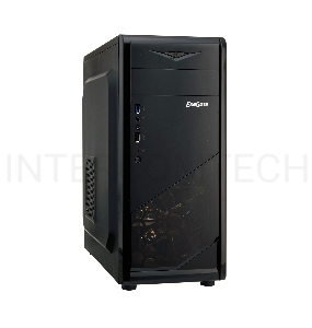 Корпус Exegate EX281257RUS Miditower ExeGate EVO-8207 Black-Red light, ATX, <700NPX>,  1*USB+1*USB3.0, HD Audio