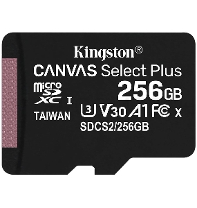 Флеш карта microSDHC 256GB microSDXC Class10 Kingston <SDCS2/256GBSP> UHS-I Canvas Select up to 100MB/s без адапт