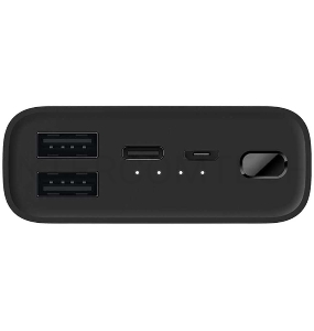 Мобильный аккумулятор Xiaomi Mi Power Bank 3 Ultra Compact Li-Pol 10000mAh 3A+2.5A черный 2xUSB материал пластик