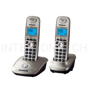 Телефон Panasonic KX-TG2512RUN (платиновый) {Доп трубка в комплекте,АОН, Caller ID,спикерфон на трубке,полифония}