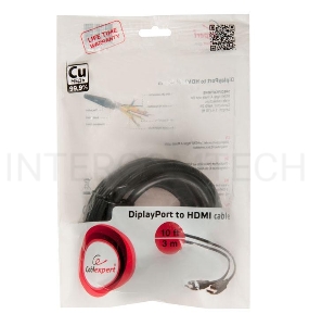 Кабель DisplayPort-HDMI Gembird/Cablexpert  3м, 20M/19M, черный, экран, пакет(CC-DP-HDMI-3M)