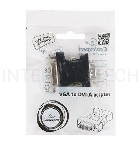 Переходник Cablexpert VGA-DVI, 15M/25F, черный, пакет (A-VGAM-DVIF-01)