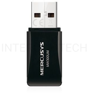 Сетевой адаптер USB2.0 адаптер Mercusys MW300UM, 300Мбит/с, компактный