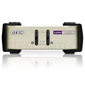 Переключатель ATEN KVM Switch  CS82U-AT KVM-переключатель, VGA/SVGA+KBD+MOUSE, 1> 2 блока/порта/port PS2/USB, с KVM-шнурами PS2/USB 2х1.2м