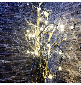 Гирлянда LED Galaxy Bulb String 10м, черный КАУЧУК, 30 ламп*6 LED ТЕПЛЫЙ БЕЛЫЙ, влагостойкая IP65