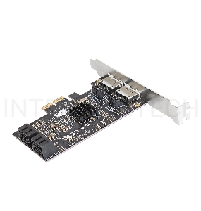 Контроллер ExeGate EXE-504 PCI-E 2.0, SATA3 RAID, 4 int+2 ext (OEM)
