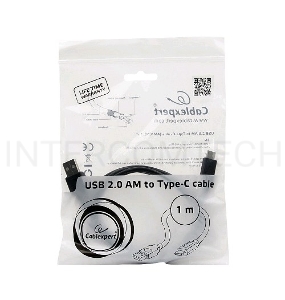 Кабель USB Cablexpert CCP-USB2-AMCM-1M, USB2.0 AM/ USB3.1 Type-C, 1м, пакет