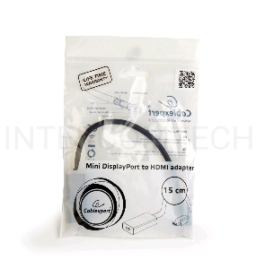 Переходник miniDisplayPort - HDMI, Cablexpert A-mDPM-HDMIF-02, 20M/19F, кабель 15см, черный, пакет