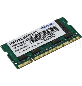 Модуль памяти Patriot SO-DIMM DDR2 2Gb 800MHz Patriot PSD22G8002S RTL PC2-6400 CL6 SO-DIMM 200-pin 1.8В