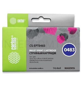 Картридж струйный Cactus CS-EPT0483 пурпурный для Epson Stylus Photo R200/ R220/ R300 (14,4ml)