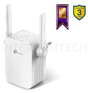 Усилитель TP-Link Wi-Fi AC750 Wi-Fi Range Extender, Wall Plugged,  433Mbps at 5GHz + 300Mbps at 2.4GHz, 802.11ac/a/b/g/n, 1 10/100M LAN, WPS button, 2 fixed antennas поставляется без кабеля RJ-45