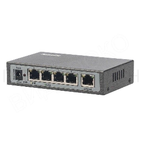 Сетевой коммутатор FE-104POE-S 5 портов 10/100 Мбит/с (IEEE802.3u 100BaseTX) из них 4 c поддержкой PoE (IEEE802.3at) до 15,4Вт на порт (HI POE), Сумма