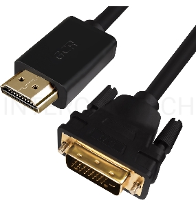 Greenconnect Кабель HDMI-DVI 10.0m черный,  OD7.3mm, 28/28 AWG, позолоченные контакты, 19pin AM / 24+1M AM double link,  тройной экран(GCR-HD2DVI1-10.0m)