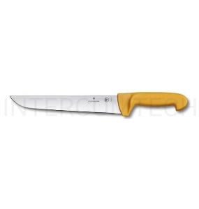 Нож кухонный Victorinox Swibo (5.8431.31) стальной разделочный для мяса лезв.310мм прямая заточка желтый