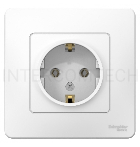 Розетка СП BLANCA 16А 250В без шторок с заземл. бел. SchE BLNRS001011