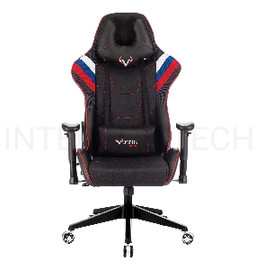 Кресло игровое Бюрократ VIKING 4 AERO RUS две подушки белый/синий/красный черный искусст.кожа/ткань