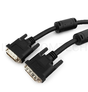 Кабель Кабель DVI-D dual link Gembird/Cablexpert , 25M/25M, 3.0м, черный, экран, феррит.кольца, пакет (CC-DVI2-BK-10)
