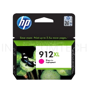 Картридж струйный HP 912 3YL82AE пурпурный (825стр.) для HP OfficeJet 801x/802x