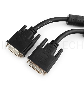 Кабель DVI-D dual link Gembird/Cablexpert CC-DVI2-BK-10M, 25M/25M, 10м, черный, экран, феррит.кольца, пакет