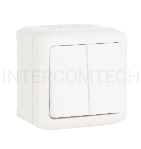 Выключатель 10A 2кл., IP44, бел. Quteo