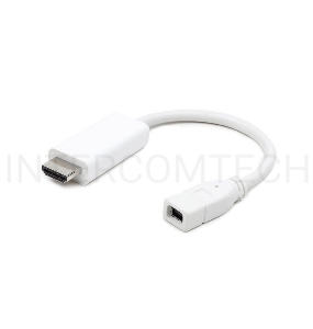 Переходник miniDisplayPort - HDMI, Cablexpert A-mDPF-HDMIM-001-W, 20F/19M, длина 10см, белый, пакет