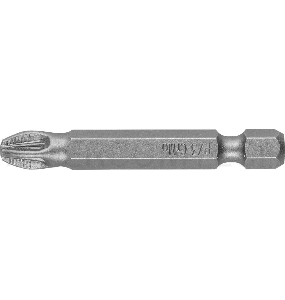 Бита ЗУБР МАСТЕР 26003-3-50-2  кованая CrMo E 1/4'' PZ3 50мм 2шт