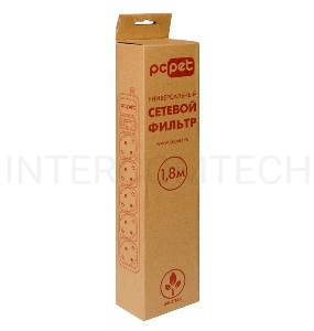 Сетевой фильтр PC Pet AP01006-E-BK (UPS) 1.8м (5 розеток) черный