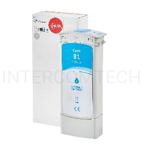 Струйный картридж Sakura C4931A (№81 Cyan) для HP, голубой, 750 мл.