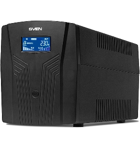 Источник бесперебойного питания UPS Sven Pro 1500 (1000 WA, LCD, USB, RG-45, 3 евро розетки )