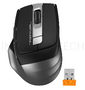 Мышь A4Tech Fstyler FG35 серый/черный оптическая (2000dpi) беспроводная USB (6but)